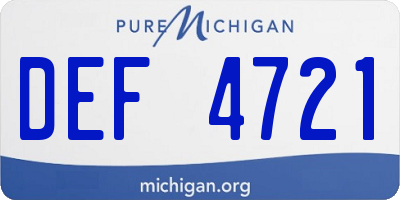 MI license plate DEF4721