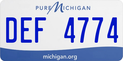 MI license plate DEF4774