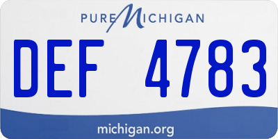 MI license plate DEF4783