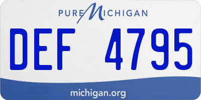 MI license plate DEF4795