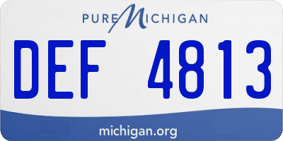 MI license plate DEF4813