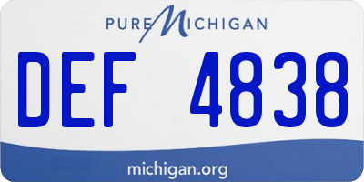 MI license plate DEF4838