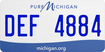 MI license plate DEF4884
