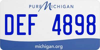 MI license plate DEF4898