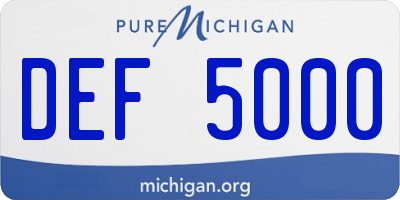 MI license plate DEF5000