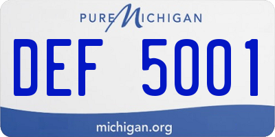 MI license plate DEF5001
