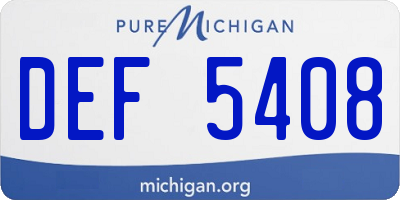 MI license plate DEF5408