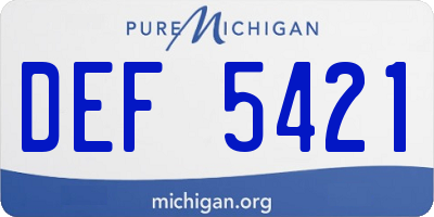 MI license plate DEF5421
