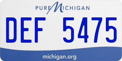 MI license plate DEF5475