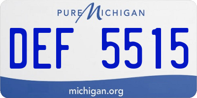 MI license plate DEF5515