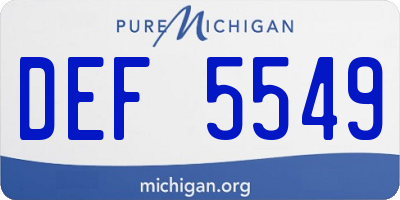 MI license plate DEF5549