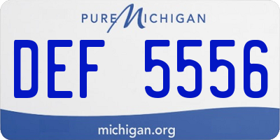 MI license plate DEF5556