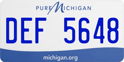 MI license plate DEF5648