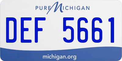MI license plate DEF5661