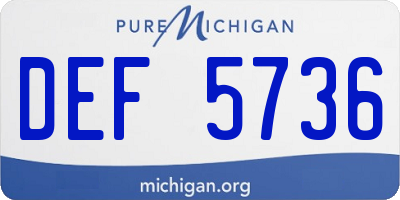 MI license plate DEF5736