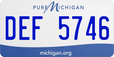 MI license plate DEF5746