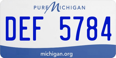 MI license plate DEF5784
