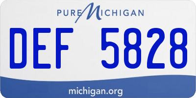 MI license plate DEF5828