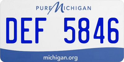 MI license plate DEF5846