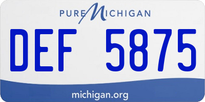 MI license plate DEF5875
