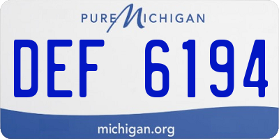MI license plate DEF6194