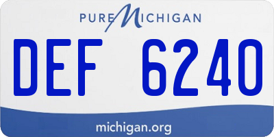 MI license plate DEF6240