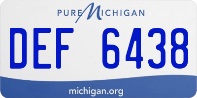MI license plate DEF6438
