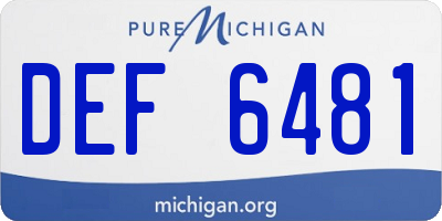 MI license plate DEF6481