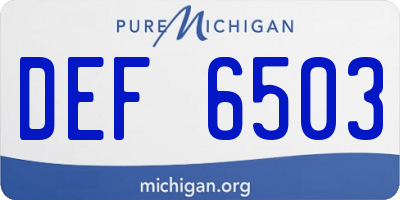 MI license plate DEF6503