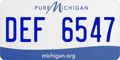MI license plate DEF6547