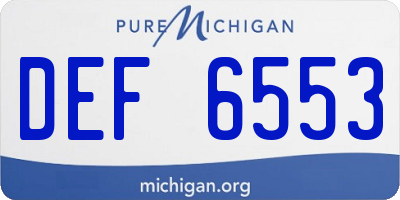 MI license plate DEF6553