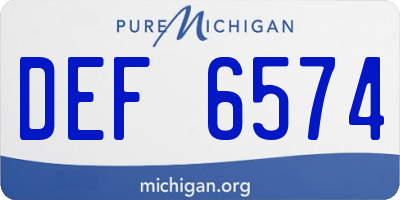 MI license plate DEF6574