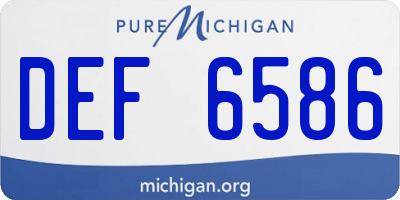 MI license plate DEF6586