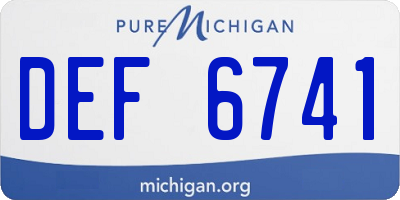 MI license plate DEF6741