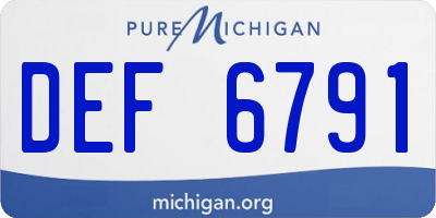 MI license plate DEF6791