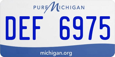 MI license plate DEF6975