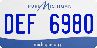 MI license plate DEF6980