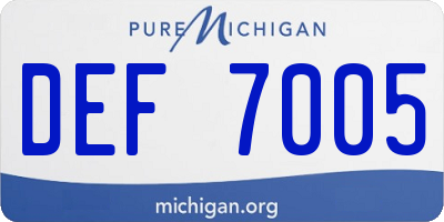 MI license plate DEF7005