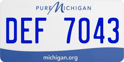 MI license plate DEF7043