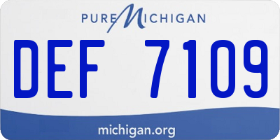 MI license plate DEF7109