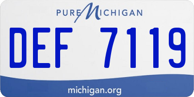 MI license plate DEF7119