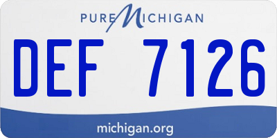 MI license plate DEF7126