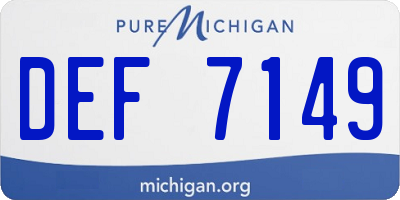 MI license plate DEF7149