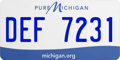 MI license plate DEF7231