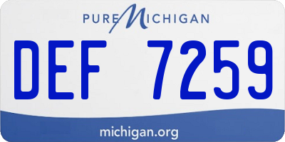 MI license plate DEF7259
