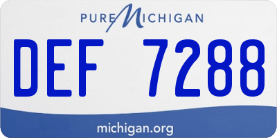 MI license plate DEF7288