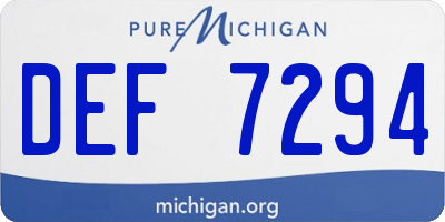 MI license plate DEF7294