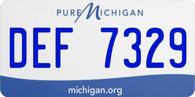 MI license plate DEF7329
