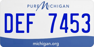 MI license plate DEF7453