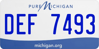 MI license plate DEF7493
